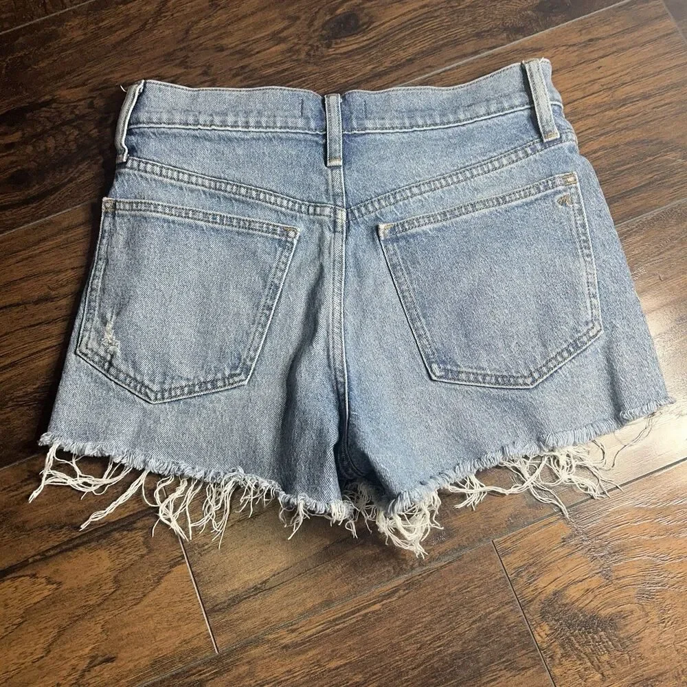 Madewell Women's The Perfect Jean Shorts Size 27 Raw Hem Denim Cut Offs - Picture 11 of 11